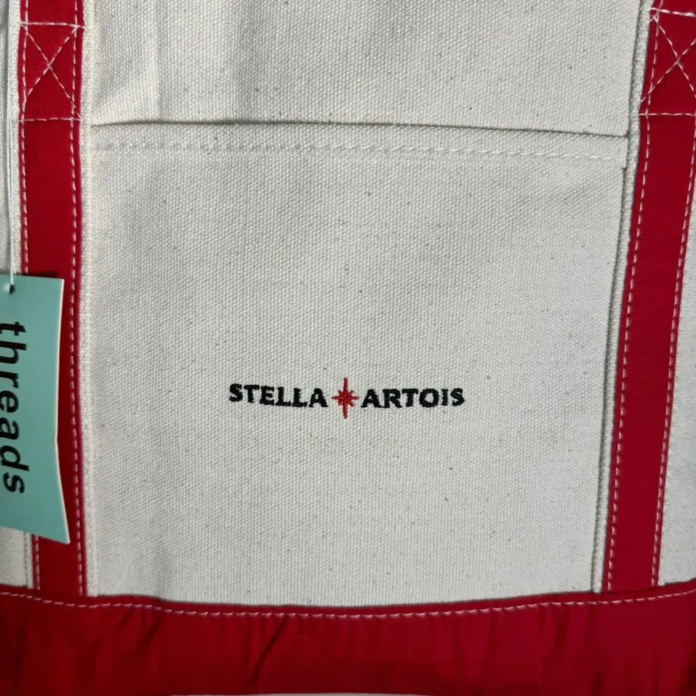 Stella Artois Canvas Tote Cooler Beverage Bag Ice Chest Red Cream‎ Unisex